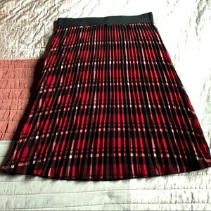 LuLaRoe Elegant Jill Skirt Red Plaid 2X